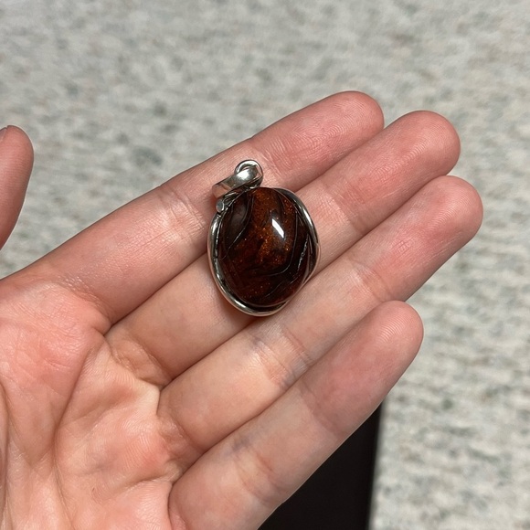 Sterling silver pendant. Unique stone. - Picture 2 of 8